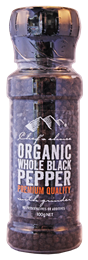 Picture of CHEFS ORGANIC WHOLE BLACK PEPPER