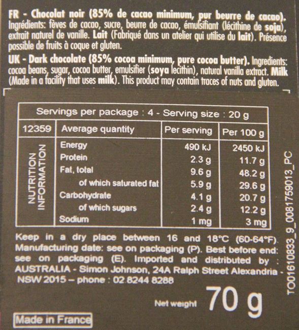 Picture of VALRHONA - ABINAO 85% CACAO