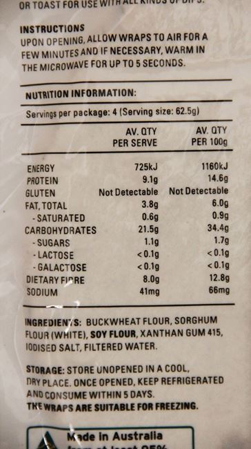 Picture of OLD TIME BAKERY GLUTEN FREE WRAPS
