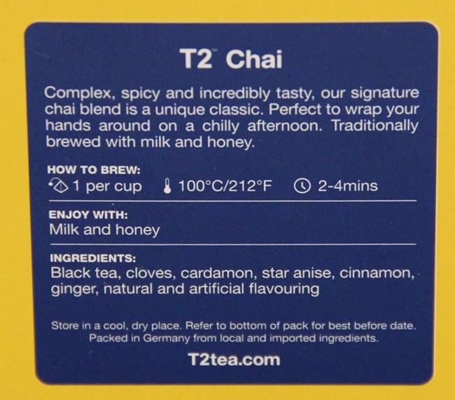 Picture of TEA - T2 CHAI BAGS