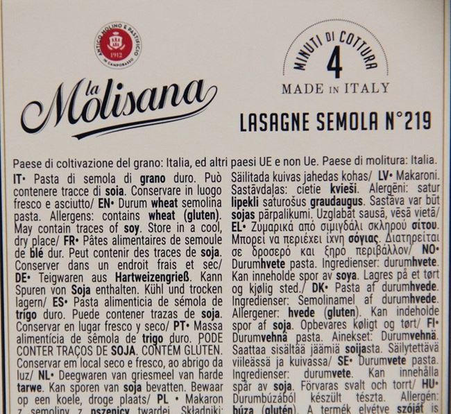 Picture of PASTA - LA MOLISANA LASAGNE NO219