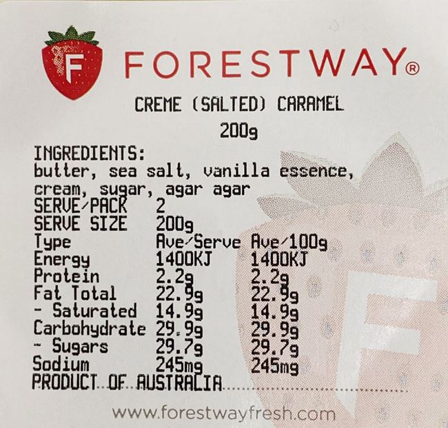 Picture of FORESTWAY CREME (SALTED) CARAMEL