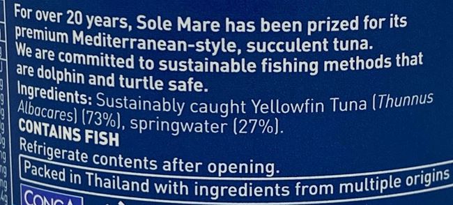 Picture of SOLE MARE TUNA IN SPRING WATER 95g
