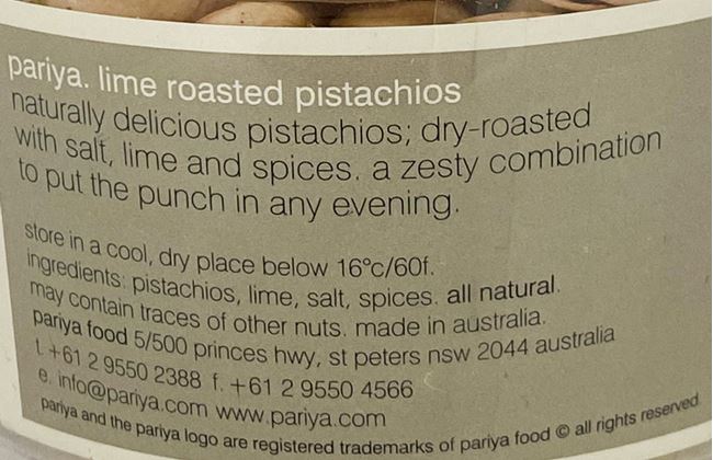 Picture of PARIYA LIME ROASTED PISTACHIOS