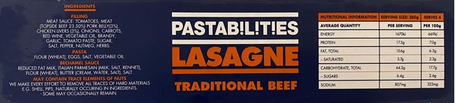 Picture of PASTABILITIES LASAGNE TRADITIONAL BEEF