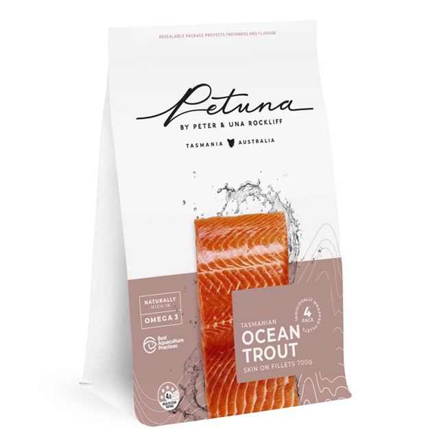 Picture of PETUNA TASMANIAN OCEAN TROUT SKIN ON FILLETS 4PK