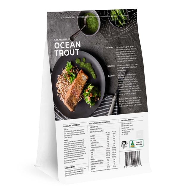 Picture of PETUNA TASMANIAN OCEAN TROUT SKIN ON FILLETS 4PK