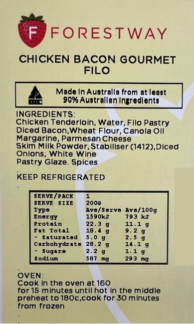 Picture of CHICKEN BACON GOURMET FILO