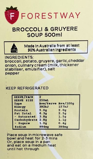 Picture of BROCCOLI & GRUYERE  SOUP 500ml