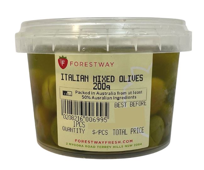 Picture of FORESTWAY ITALIAN MIXED OLIVES 200g