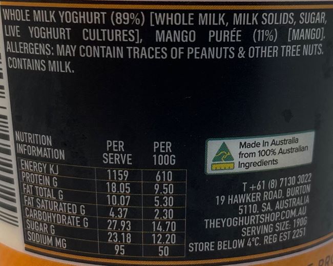 Picture of TYS MANGO YOGHURT