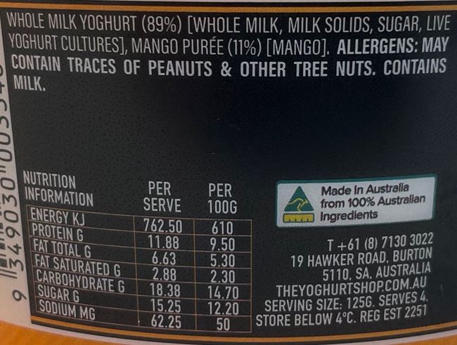 Picture of TYS MANGO YOGHURT