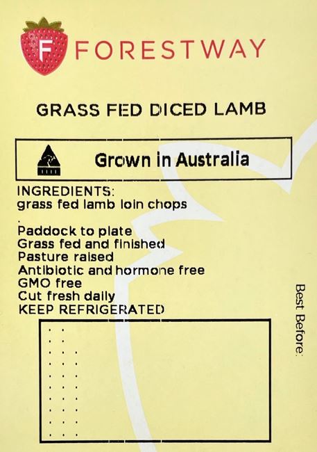 Picture of DICED LAMB - GRASS FED 