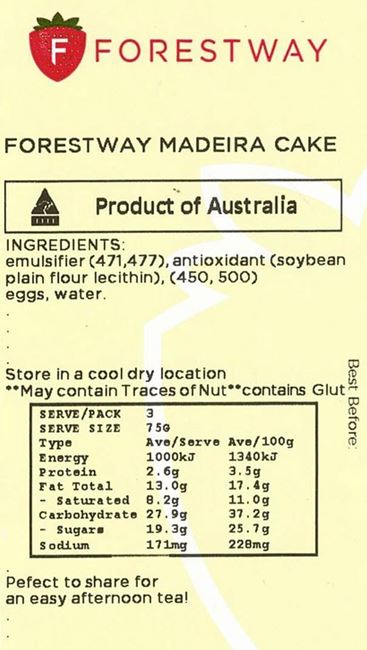 Picture of FORESTWAY MADEIRA CAKE