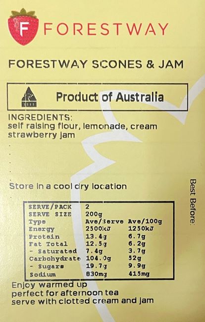Picture of FORESTWAY SCONES & JAM